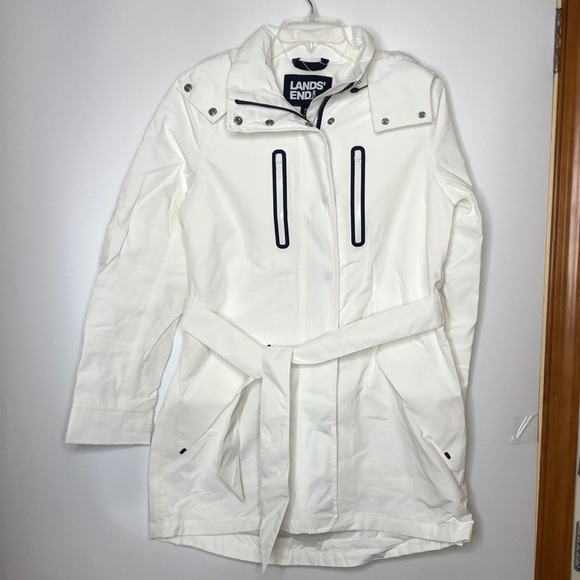 Lands' End Jackets & Blazers - NWT Lands End Womens Squall Lightweight Pockets Waterproof WHITE XS XSMALL NEW
